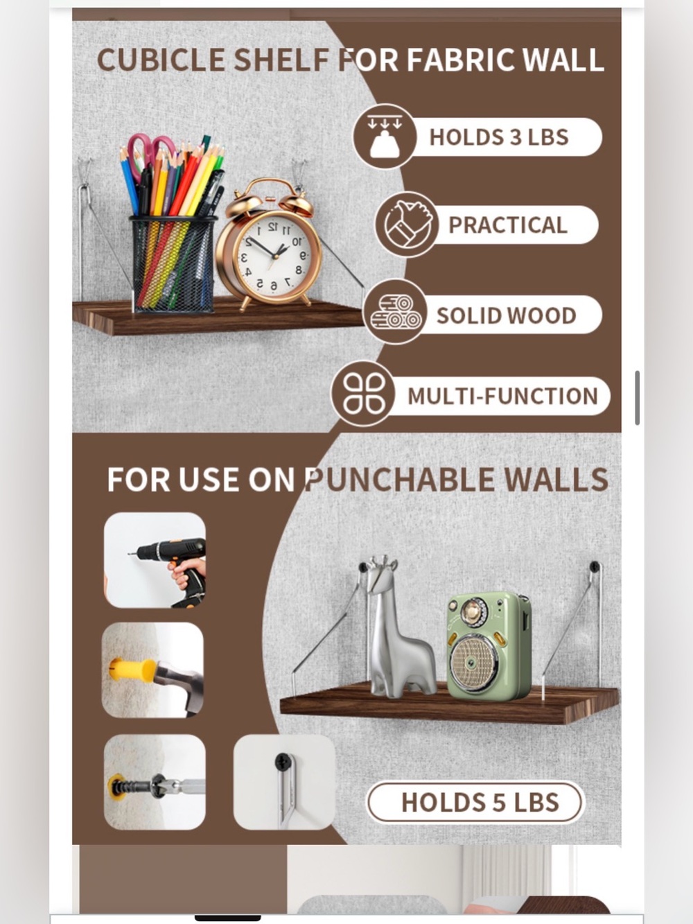 Floating Wall/Cubicle Shelf - Picture 5 of 5